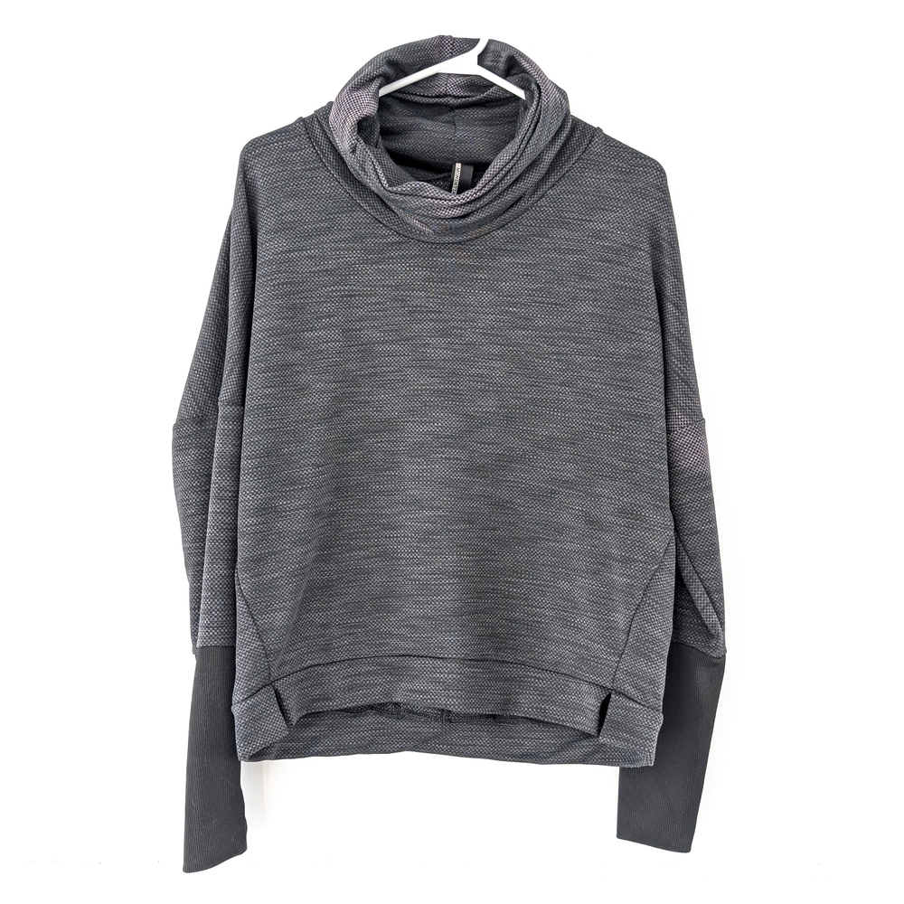 2/15$ Mondetta Cowl Neck Pullover Womens Athleisure Top Stretch Cozy Gray~ Small